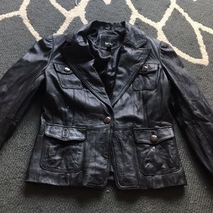 Black leather jacket